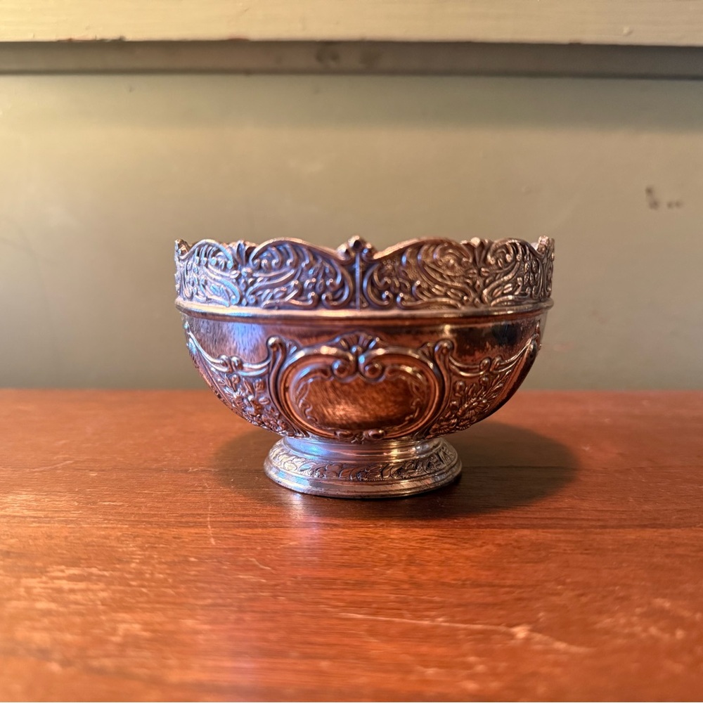 Ornate Silver Bowl 4” x 2.5”